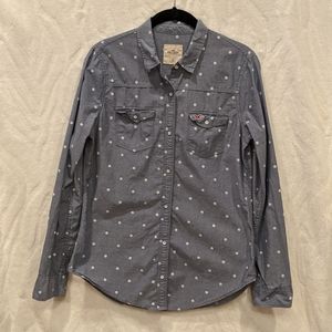 Hollister Polka Dot Button Down Shirt